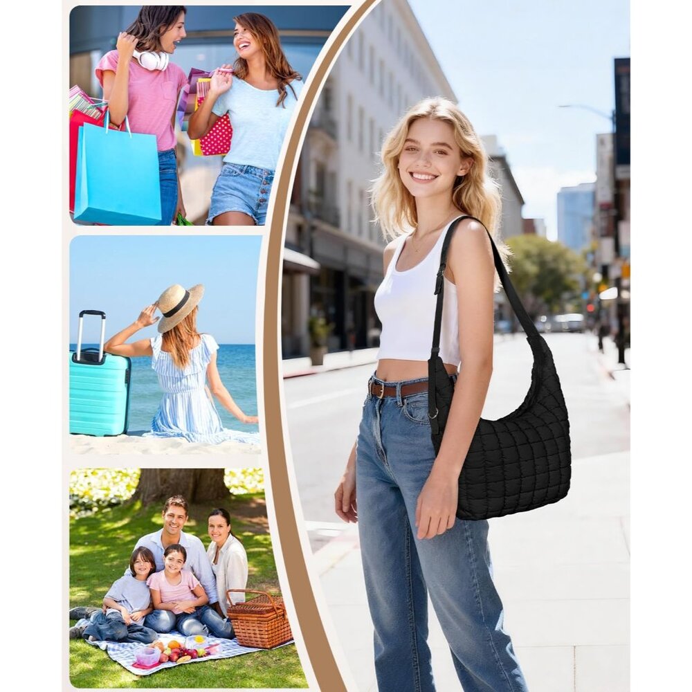 Chic Dumpling-Style Crescent Bag - Lightweight Pu… - image 7